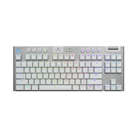 TECLADO LOGITECH GAMER G915 TKL RGB MECÁNICO SWITCH GL TÁCTIL WIRELESS BLANCO