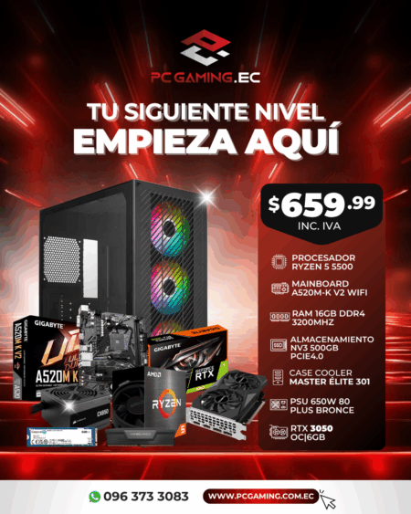 PC PROMO RYZEN 5 5500 + RTX 3050 6GB