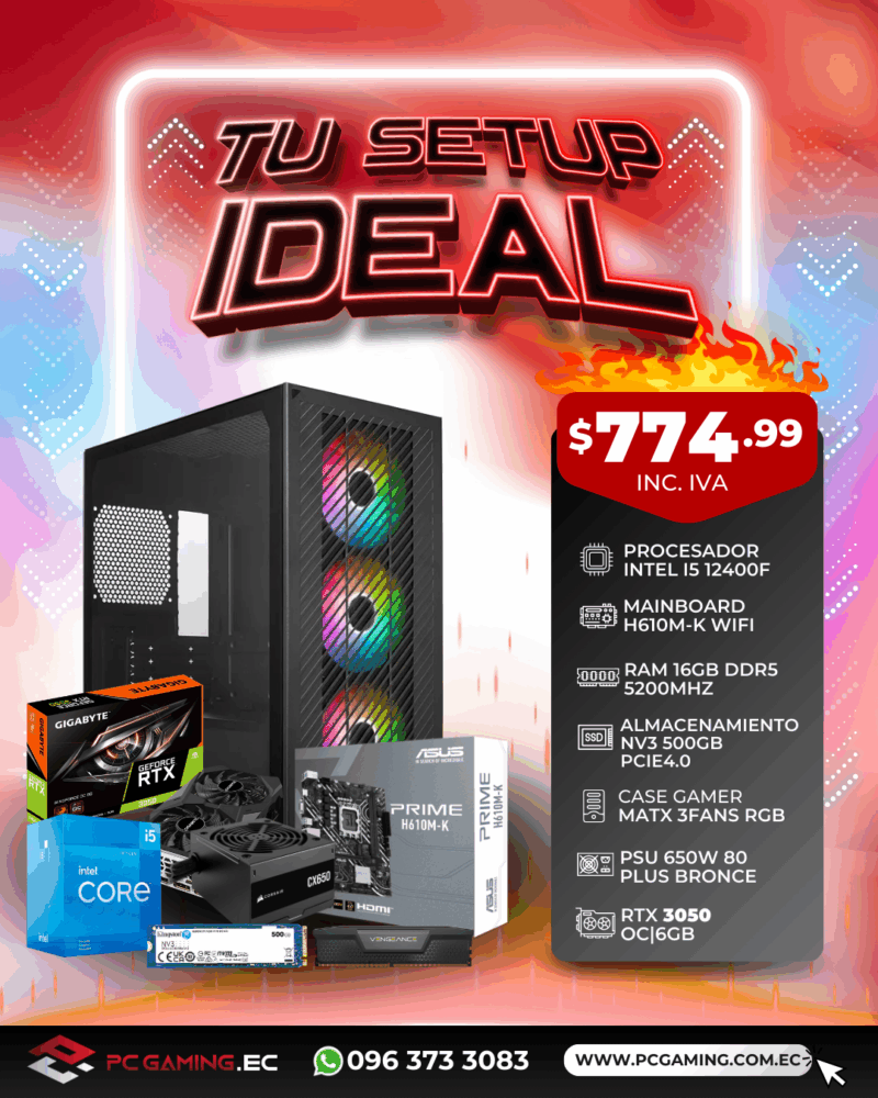 PC PROMO I5 12400 + RTX 3050 6GB