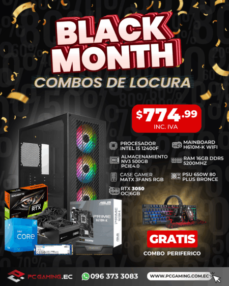 PC PROMO I5 12400 + RTX 3050 6GB