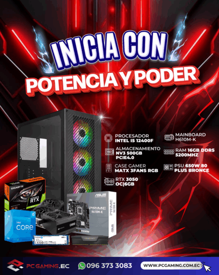 PC PROMO I5 12400F + RTX 3050 6GB