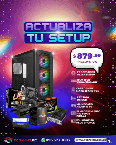 PC PROMO RYZEN 5 5500 + RTX 3050 6GB
