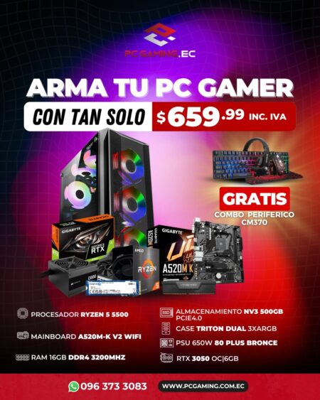 PC PROMO RYZEN 5 5500 + RTX 3050 6GB