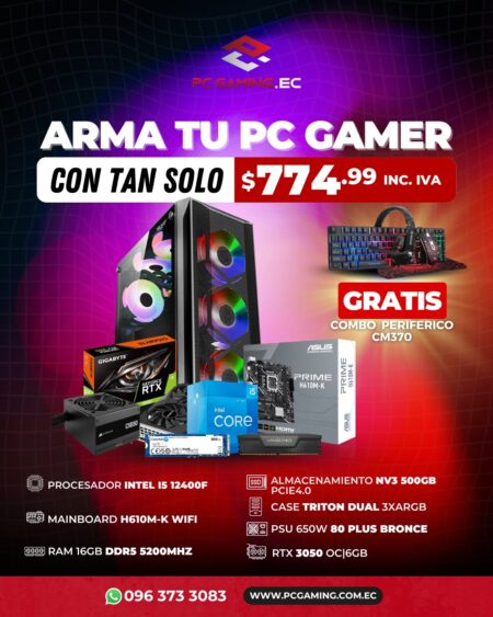 PC PROMO I5 12400 + RTX 3050 6GB