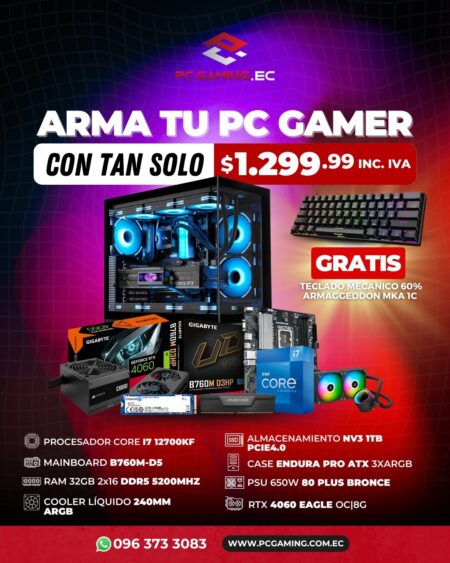 PC PROMO i7 12700KF + RTX 4060 8GB