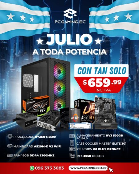 PC PROMO RYZEN 5 5500 + RTX 3050 6GB