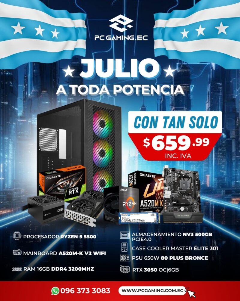 PC PROMO RYZEN 5 5500 + RTX 3050 6GB