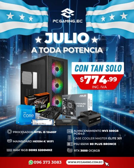 PC PROMO I5 12400 + RTX 3050 6GB