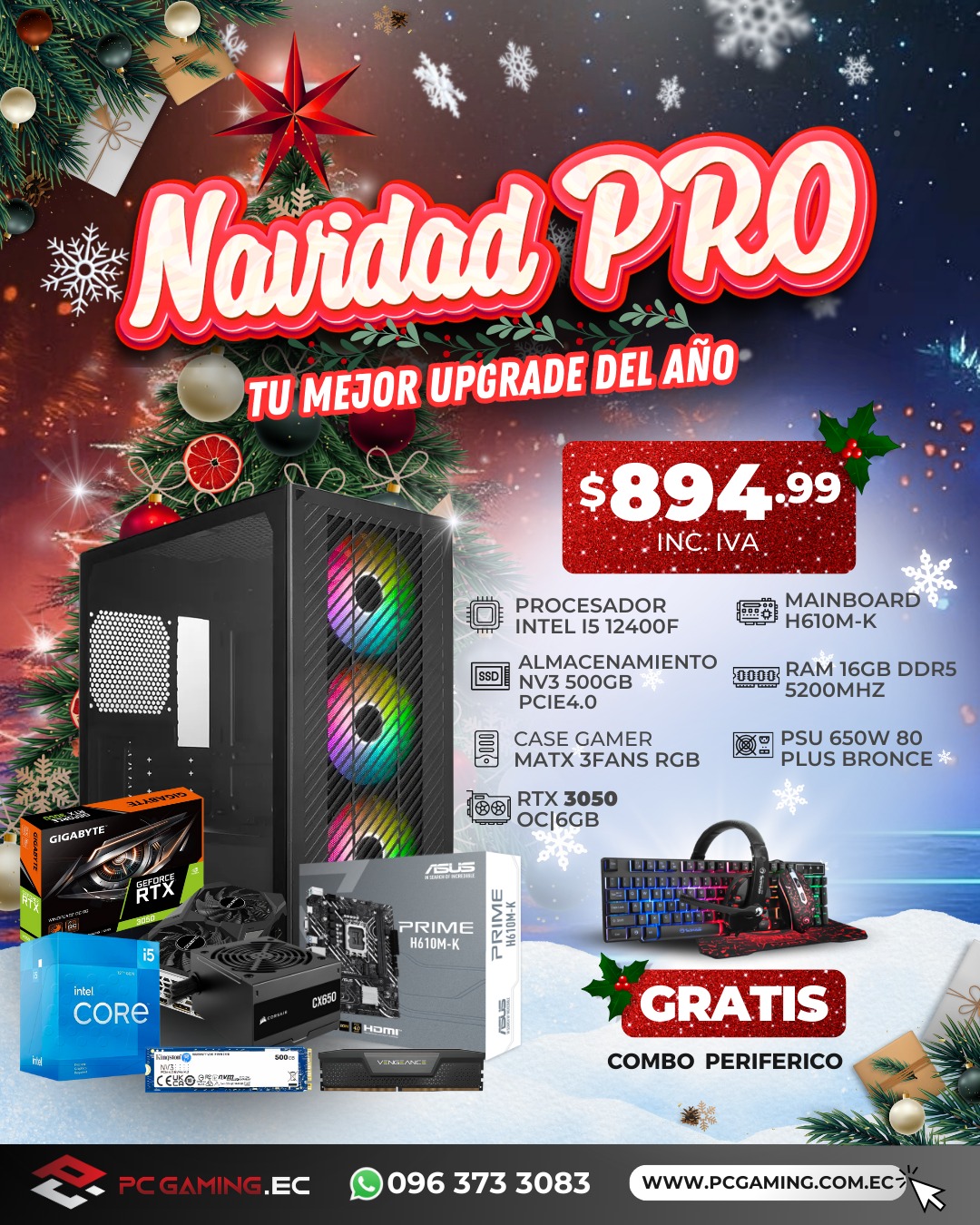 PC PROMO I5 12400F + RTX 3050 6GB