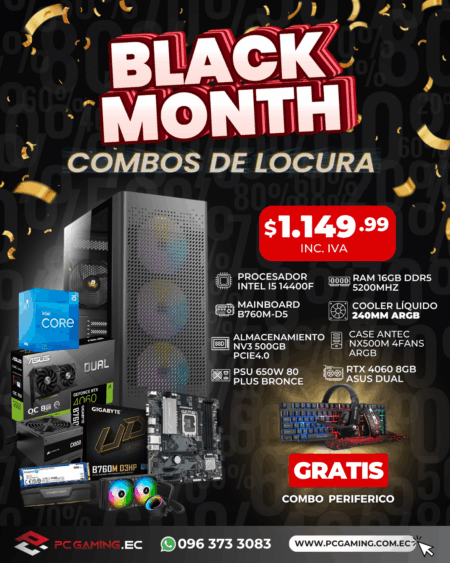 PC PROMO I5 14400F + RTX 4060 8GB