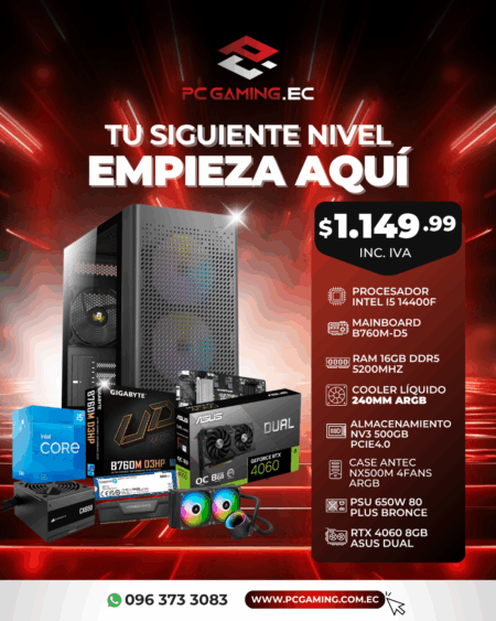 PC PROMO I5 14400F + RTX 4060 8GB