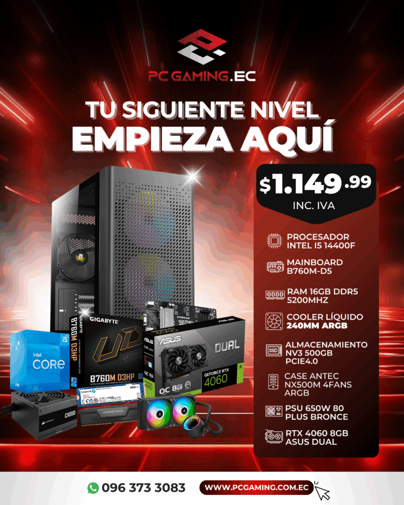 PC PROMO I5 14400F + RTX 4060 8GB