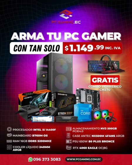 PC PROMO I5 14400F + RTX 4060 8GB