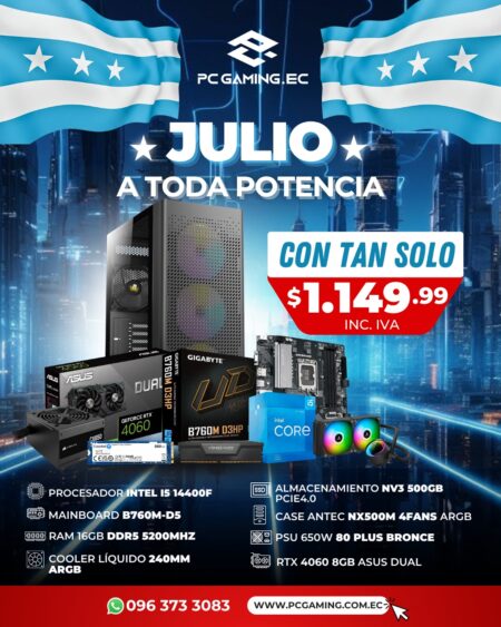 PC PROMO I5 14400F + RTX 4060 8GB