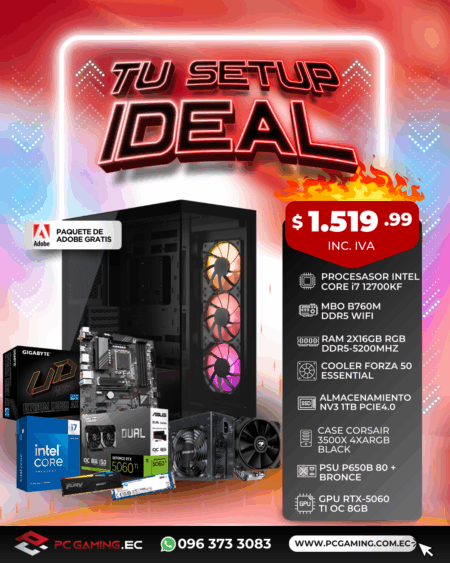 PC PROMO I7 12700KF + RTX 5060Ti OC 8GB