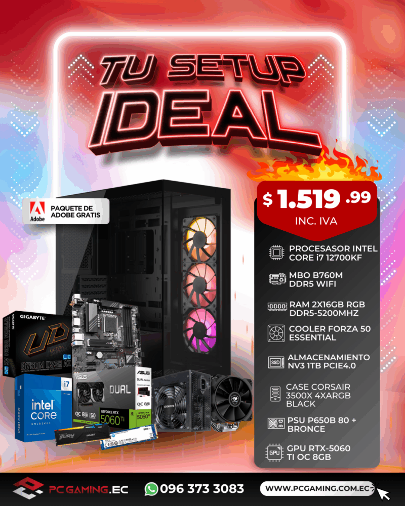 PC PROMO I7 12700KF + RTX 5060Ti OC 8GB