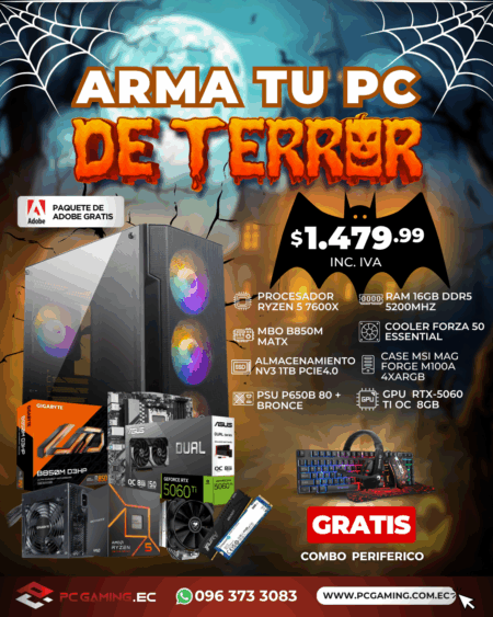 PC PROMO RYZEN 5 7600X + RTX 5060Ti OC 8GB