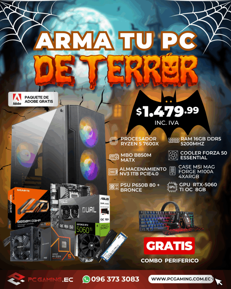 PC PROMO RYZEN 5 7600X + RTX 5060Ti OC 8GB