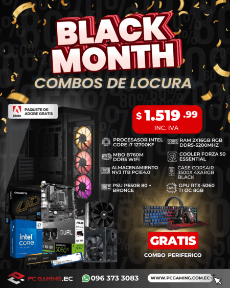 PC PROMO I7 12700KF + RTX 5060Ti OC 8GB