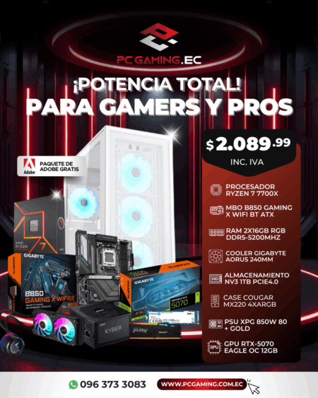 PC PROMO RYZEN 7 7700X + RTX 5070 EAGLE OC 12GB