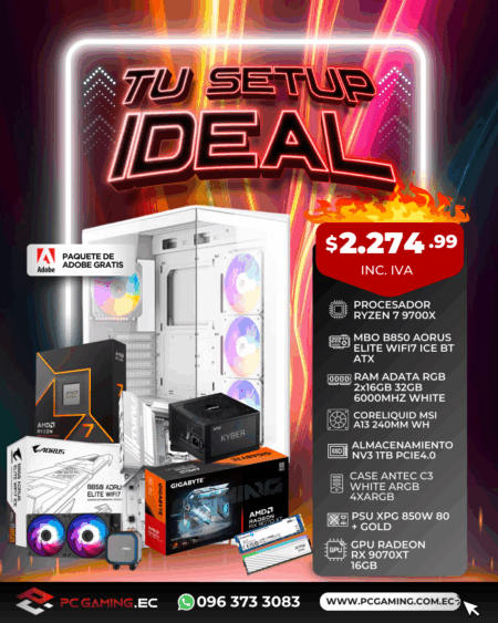 PC PROMO RYZEN 7 9700X + RX 9070XT 16GB