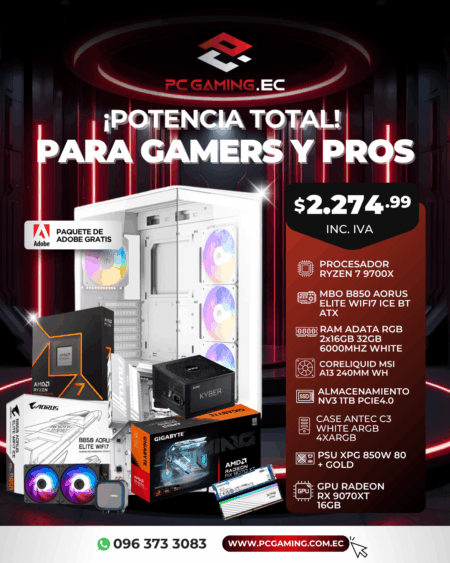 PC PROMO RYZEN 7 9700X + RX 9070XT 16GB
