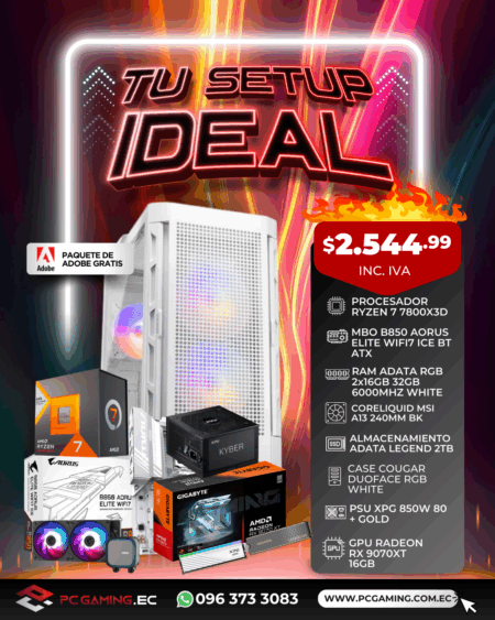 PC PROMO RYZEN 7 7800X3D+ RX 9070XT 16GB
