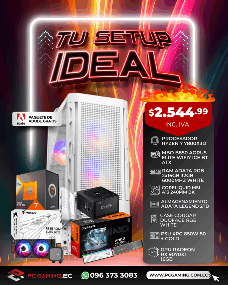 PC PROMO RYZEN 7 7800X3D+ RX 9070XT 16GB
