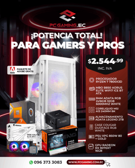 PC PROMO RYZEN 7 7800X3D+ RX 9070XT 16GB