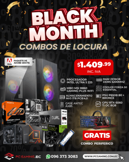 PC PROMO I-CORE ULTRA 5 225 + RTX 5060Ti OC 8GB