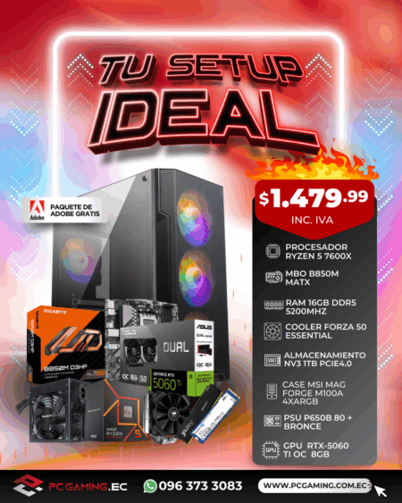 PC PROMO RYZEN 5 7600X + RTX 5060Ti OC 8GB