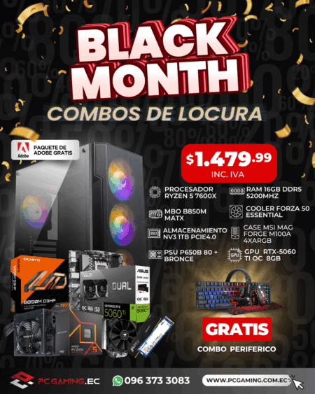 PC PROMO RYZEN 5 7600X + RTX 5060Ti OC 8GB