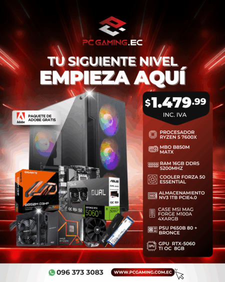 PC PROMO RYZEN 5 7600X + RTX 5060Ti OC 8GB