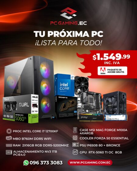 PC PROMO I7 12700KF + RTX 5060Ti OC 8GB