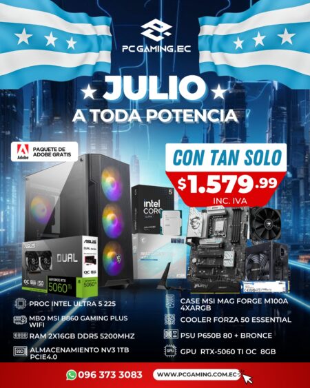 PC PROMO I-CORE ULTRA 5 225 + RTX 5060Ti OC 8GB