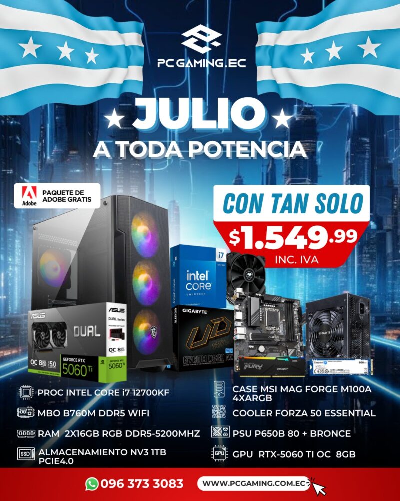 PC PROMO I7 12700KF + RTX 5060Ti OC 8GB