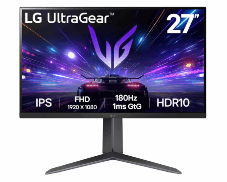 MONITOR LG 27INCH Gaming UltraGear FHD IPS HDMI DP 180Hz 1ms HDR10 Black