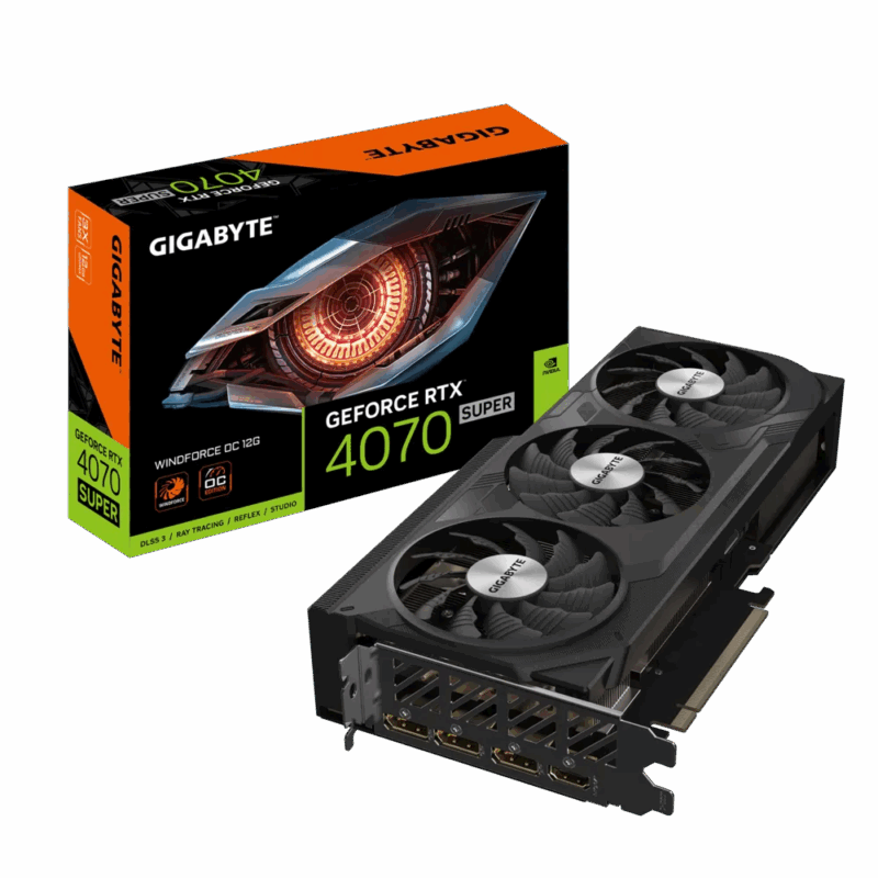 TARJETA DE VIDEO GIGABYTE RTX 4070 SUPER WINDFORCE OC 12G
