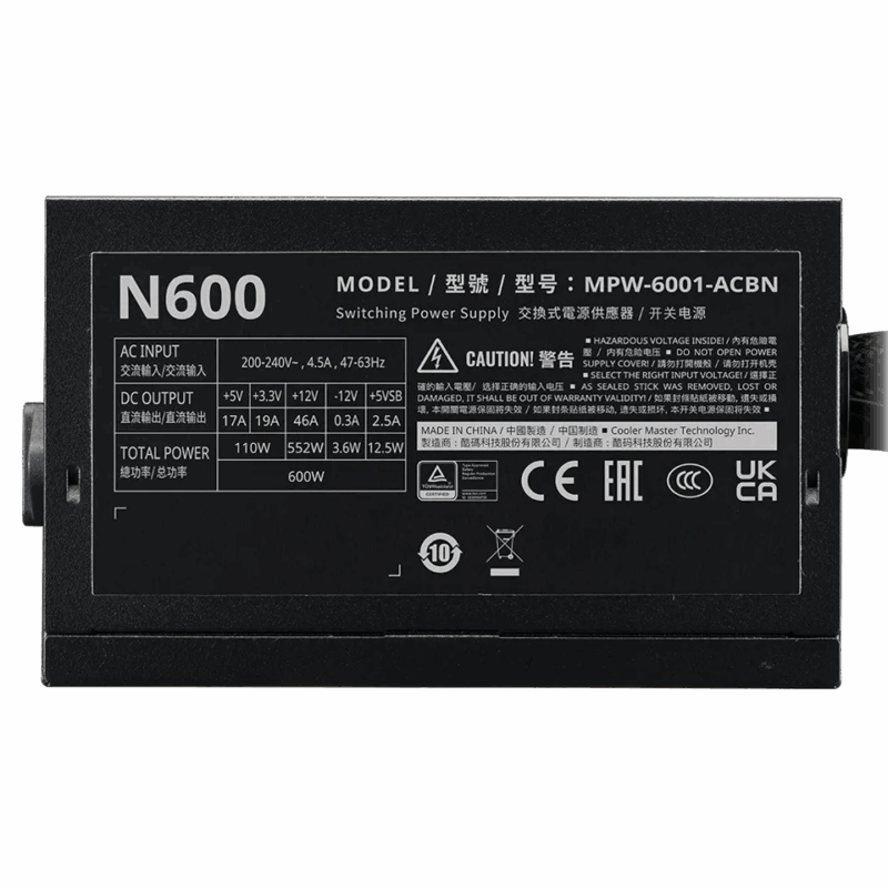 FUENTE DE PODER COOLER MASTER ELITE NEX N600W - Image 5