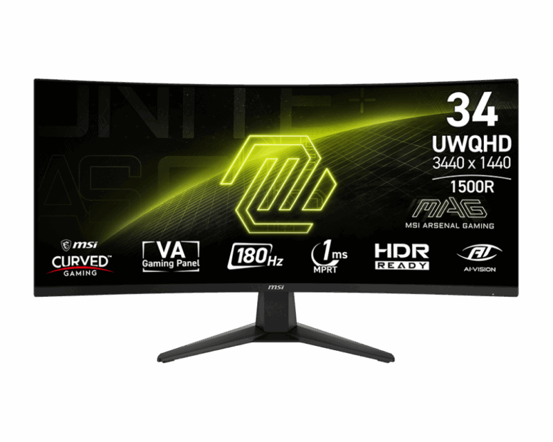 MONITOR MSI MAG 346CQ 34"INCH CURVO/UWQHD/QD-OLED/175Hz/1MS