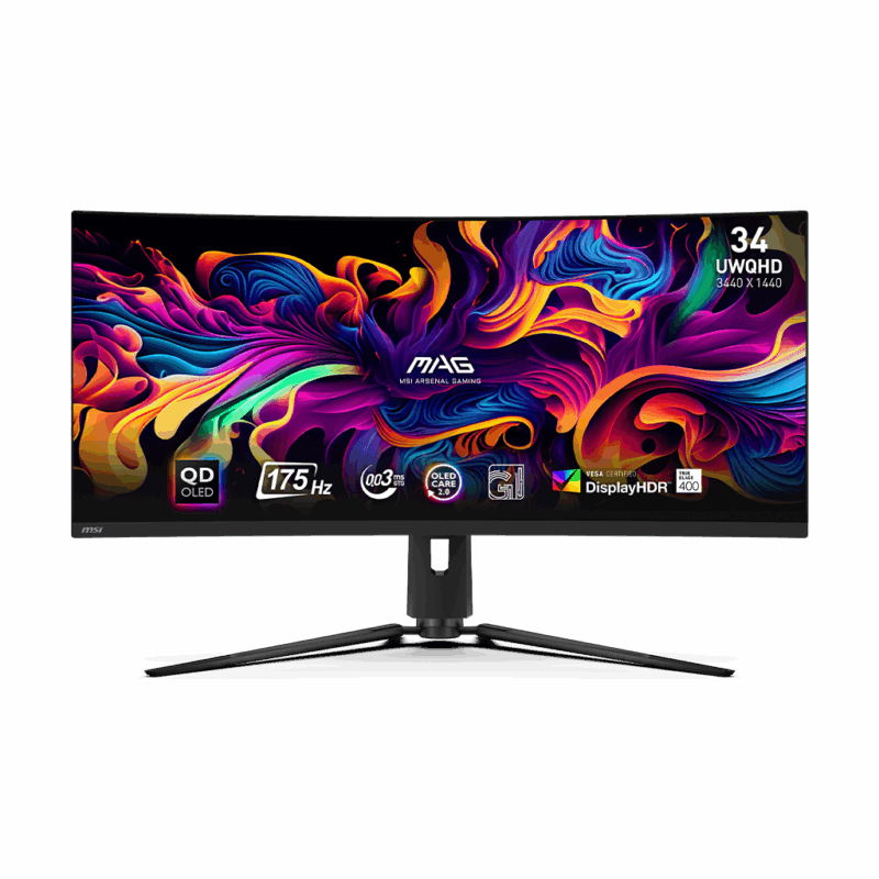 MONITOR MSI MAG 341CQP 34"INCH CURVO QD-OLED/175Hz/UWQHD/0,03MS