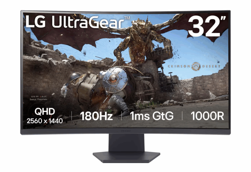 MONITOR LG 32" ULTRAGEAR GAMING CURVO QHD/ 2560X1440/ IPS/ 1MS/ 180Hz/