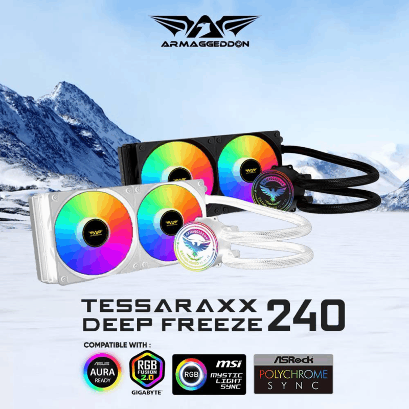 COOLER LIQUIDO TESSERAXX DEEP FREEZE 240MM WHITE - Image 4
