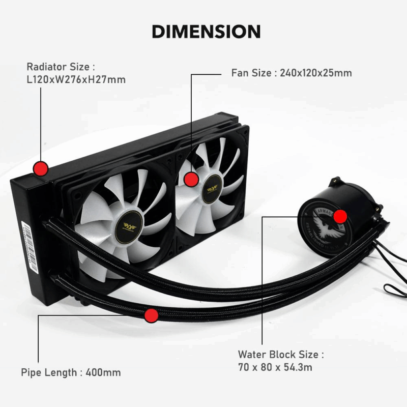 COOLER LIQUIDO TESSERAXX DEEP FREEZE 240MM WHITE - Image 12