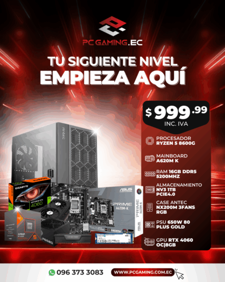 PC PROMO RYZEN 5 8600G + RTX 4060 OC 8GB