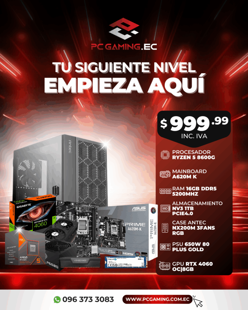 PC PROMO RYZEN 5 8600G + RTX 4060 OC 8GB