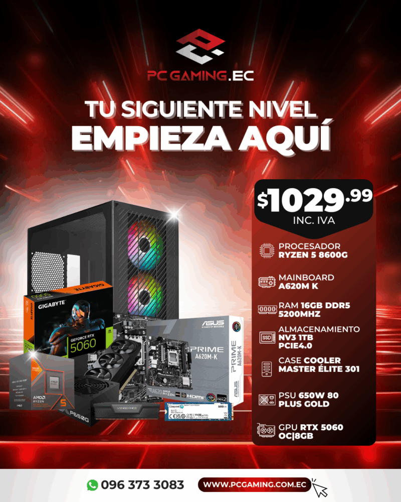 PC PROMO RYZEN 5 8600G + RTX 5060 OC 8GB
