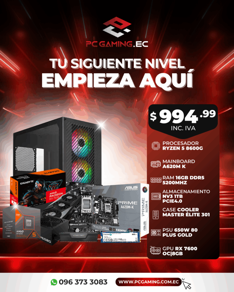 PC PROMO RYZEN 5 8600G + RX 7600 OC 8GB