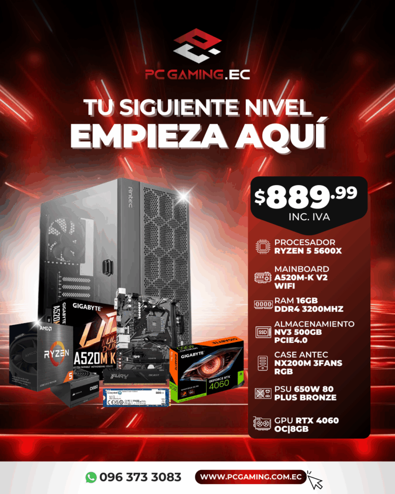 PC PROMO RYZEN 5 5600X + RTX 4060 OC 8GB