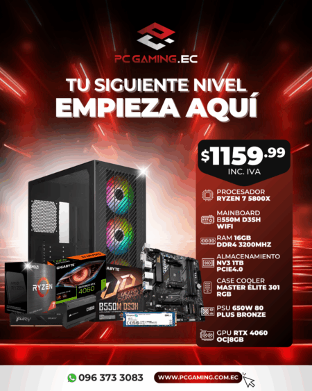 PC PROMO RYZEN 7 5800X + RTX 4060 OC 8GB